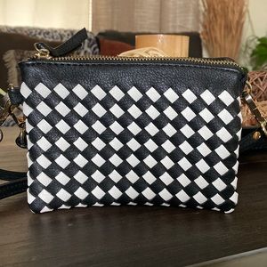 Black and white checkered purse